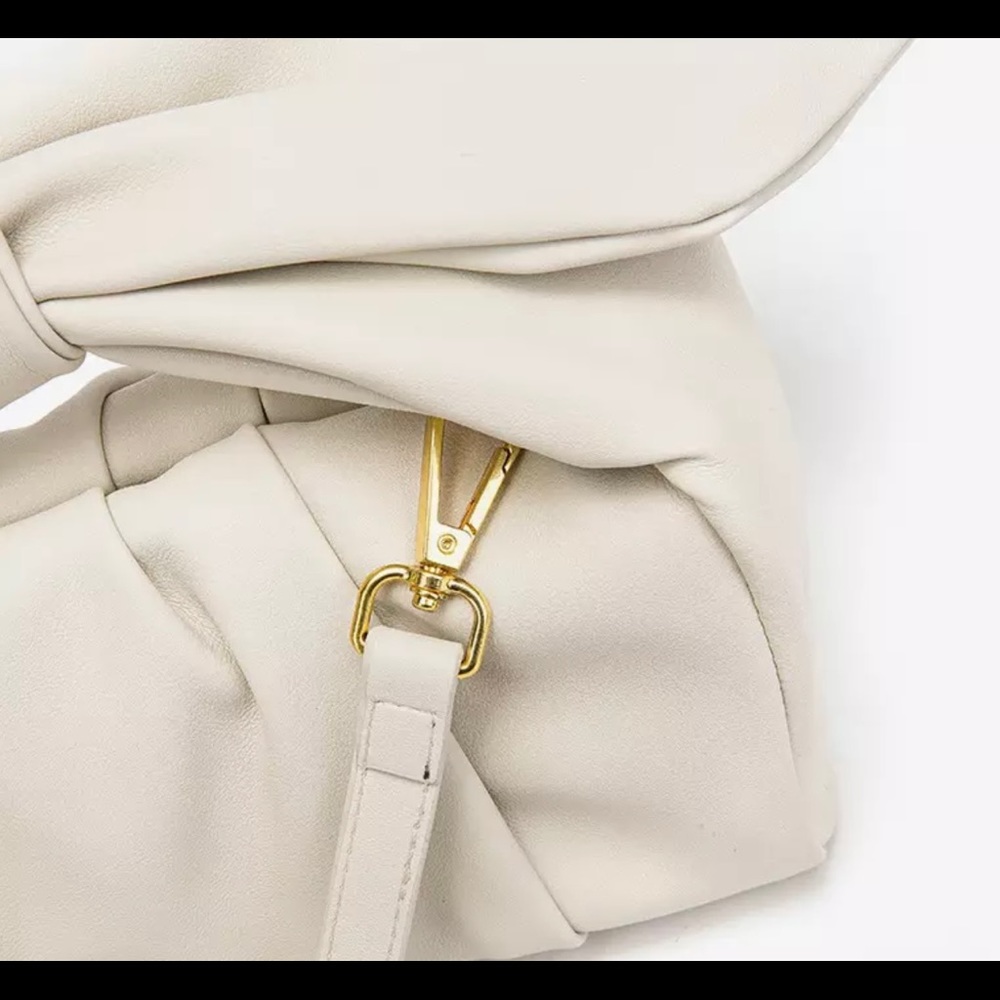 New Shoulder Bag Genuine Leather Bow Handbag Cloud Lunch bag Underarm Pouch - Picture 4 of 17